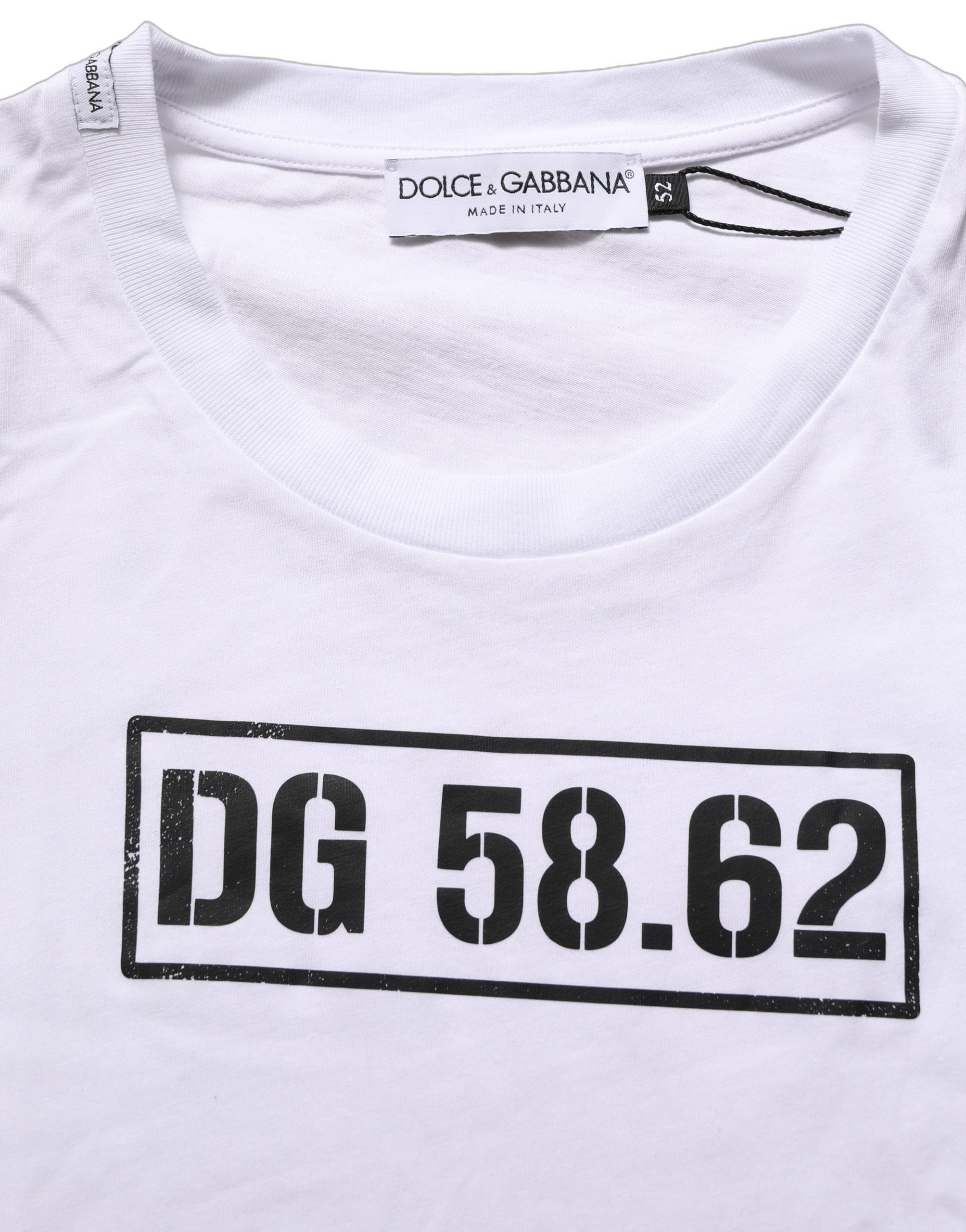 Dolce & Gabbana White DG 58.62 Cotton Crew Neck Men Men's T-shirt (Pre-Owned)