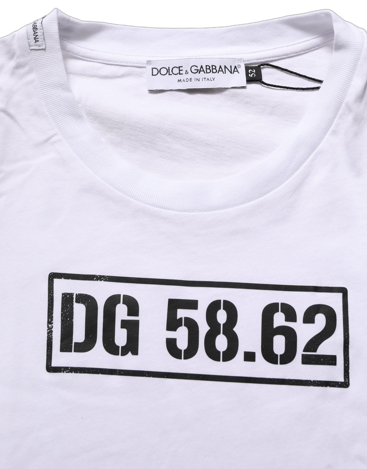 Dolce & Gabbana White DG 58.62 Cotton Crew Neck Men Men's T-shirt (Pre-Owned)
