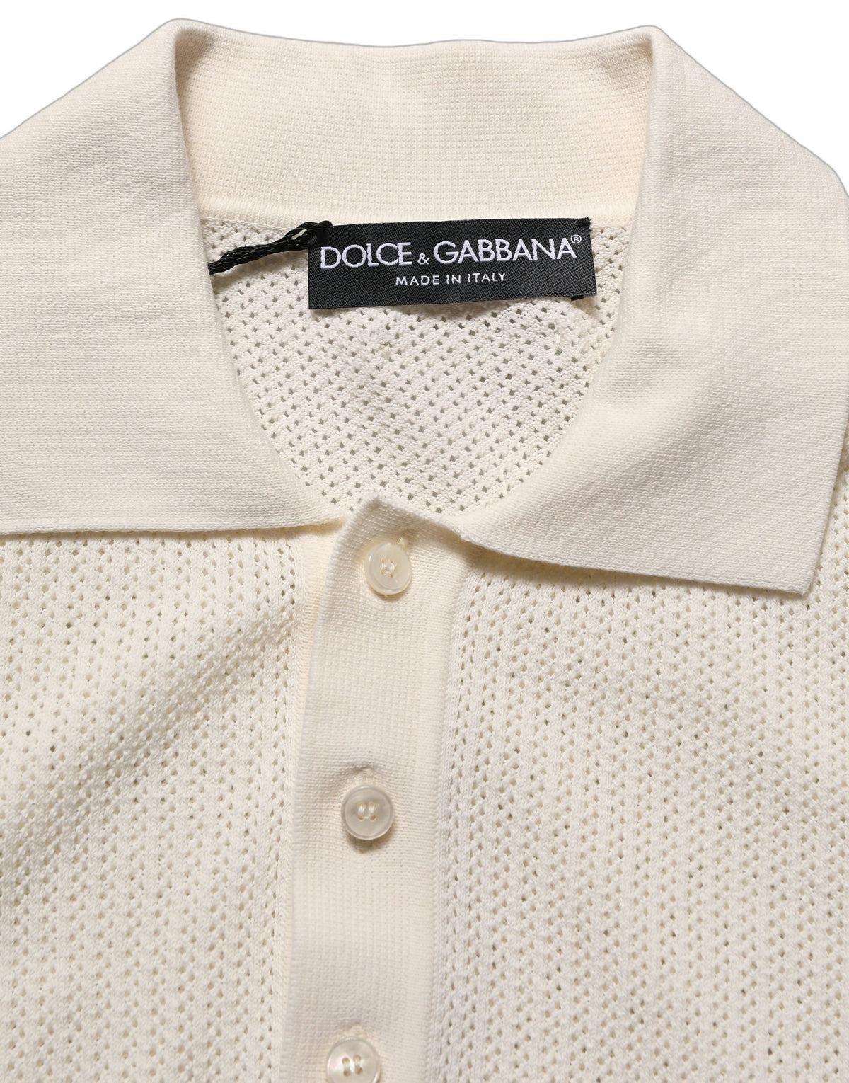 Dolce & Gabbana Off White Cotton Collared Men Polo Men's T-shirt (Pre-Owned)