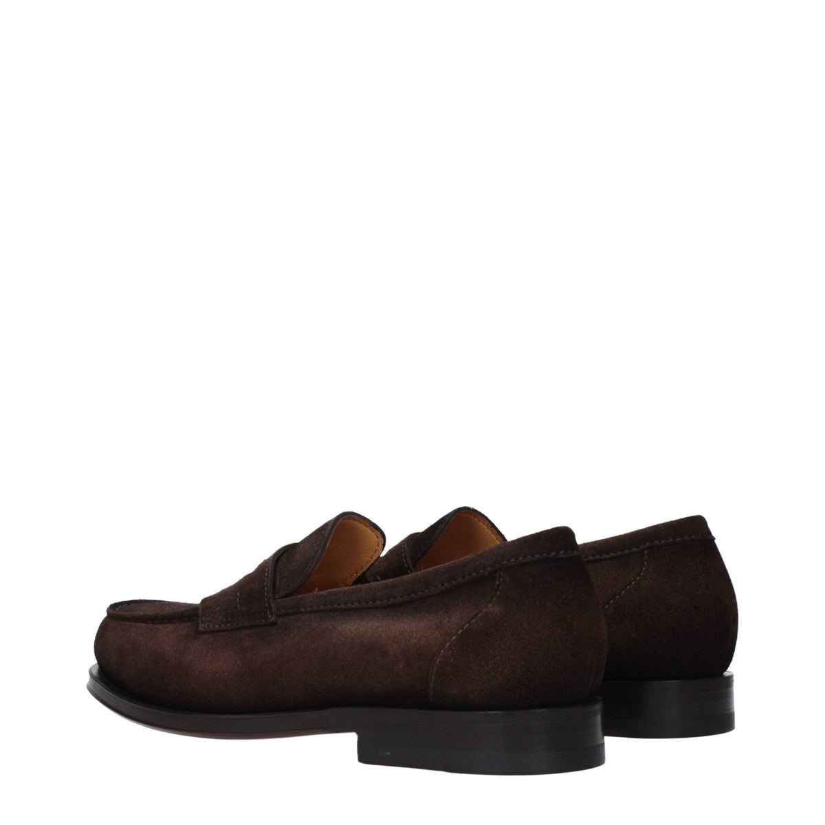 Santoni Brown Leather Slip-On Men's Loafers