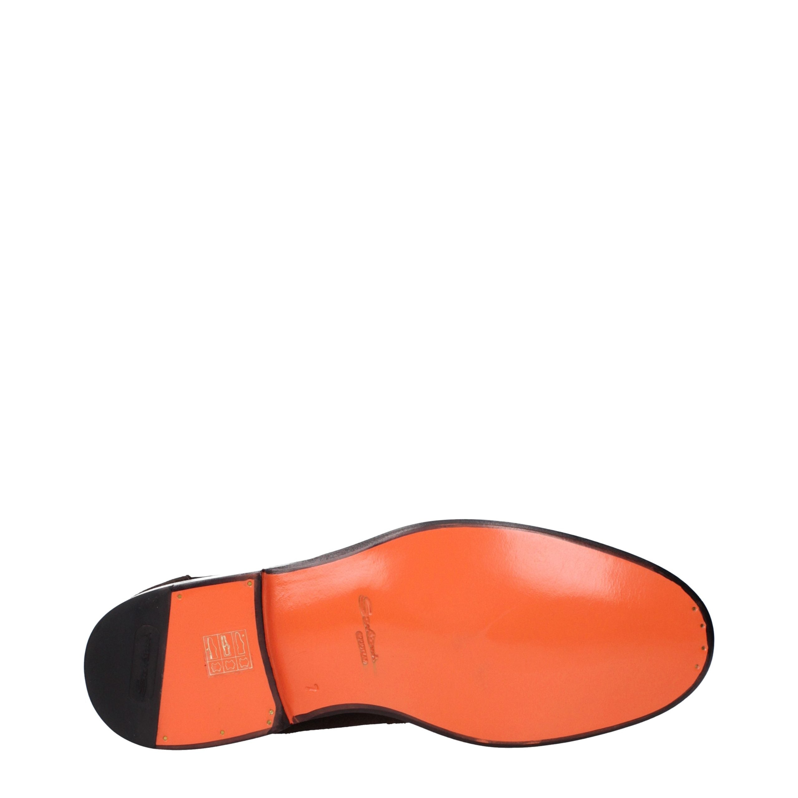 Santoni Brown Leather Slip-On Men's Loafers