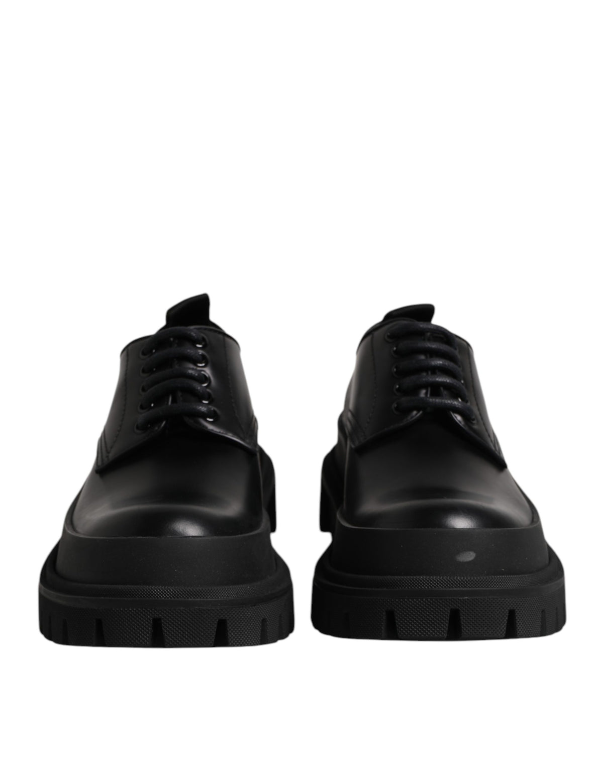 Dolce & Gabbana Black Leather Hi-Trekking Derby Men's Shoes (Pre-Owned)