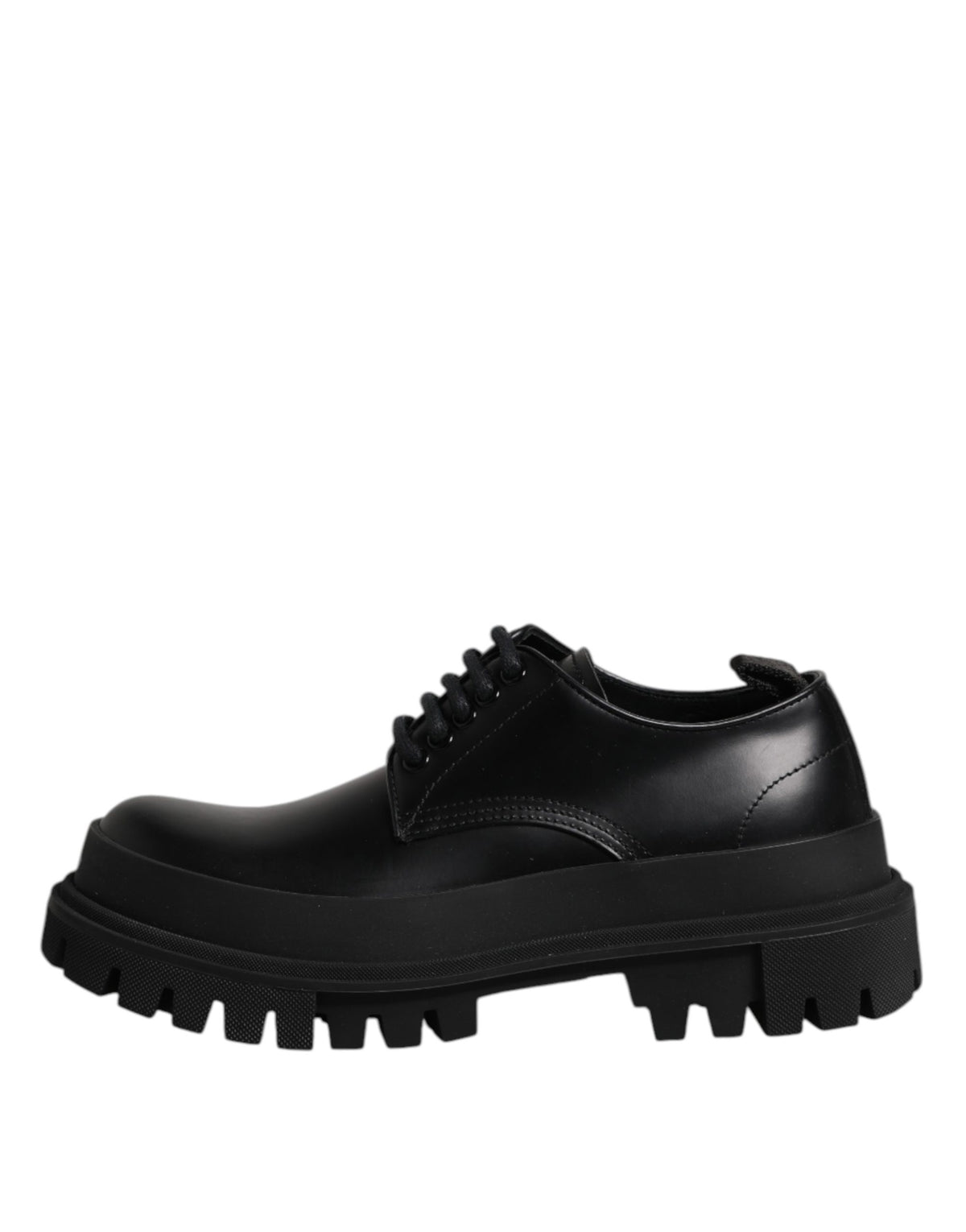 Dolce & Gabbana Black Leather Hi-Trekking Derby Men's Shoes (Pre-Owned)