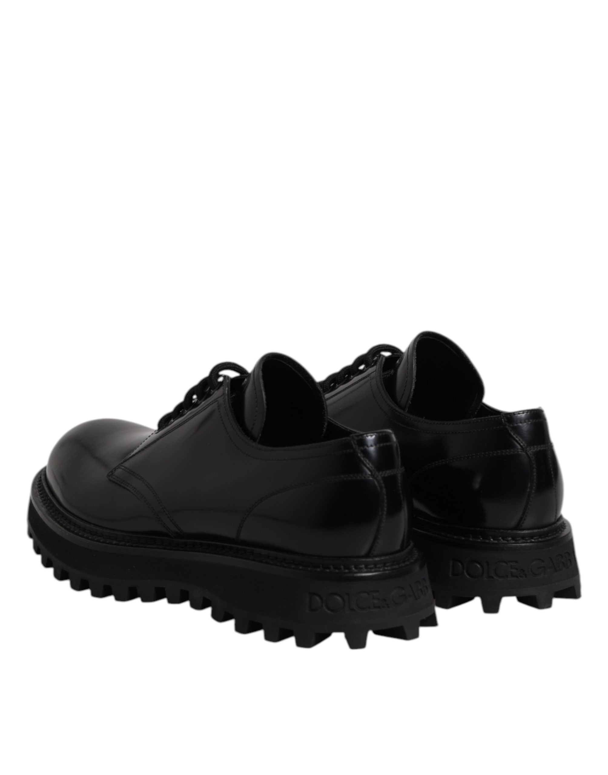 Dolce & Gabbana Black Calf Leather Hi-Trekking Derby Men's Shoes