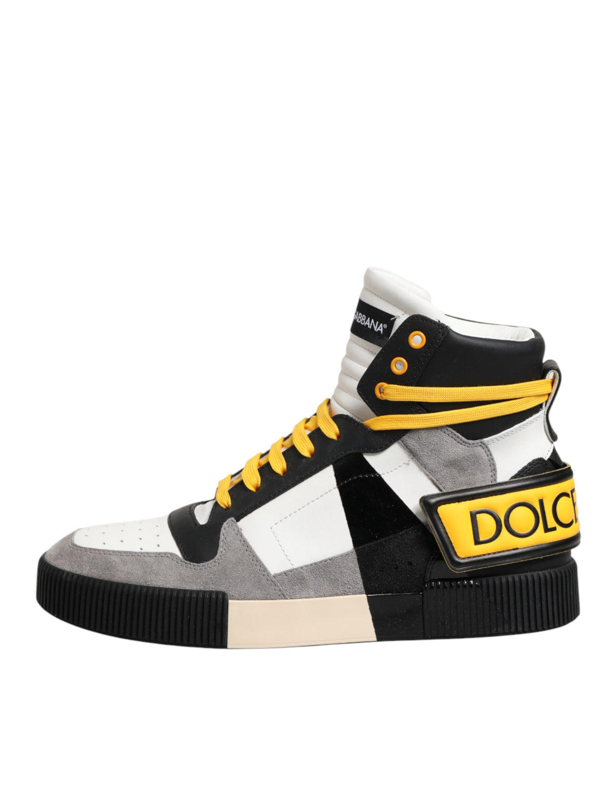Dolce & Gabbana Multicolor Calf High Top Sneakers Men's Shoes