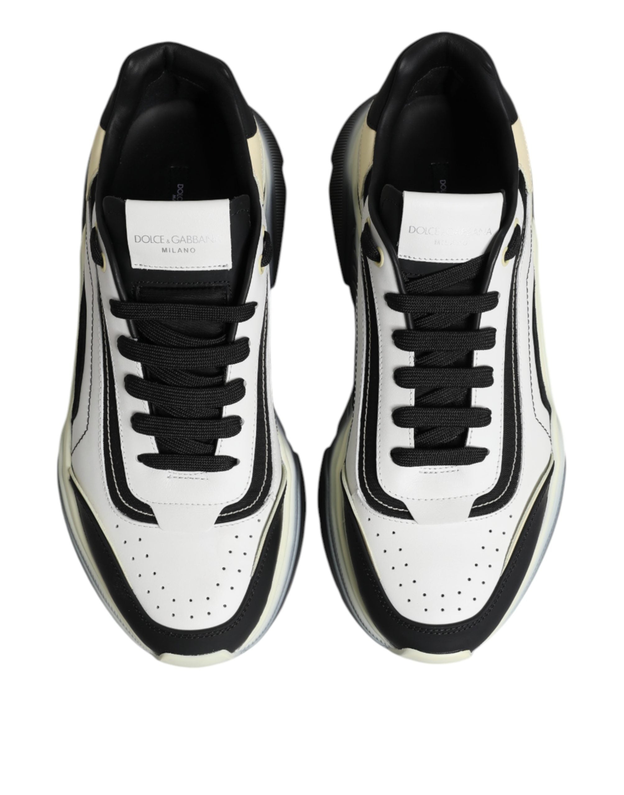 Dolce & Gabbana White Black Daymaster Two Tone Sneaker Men's Shoes