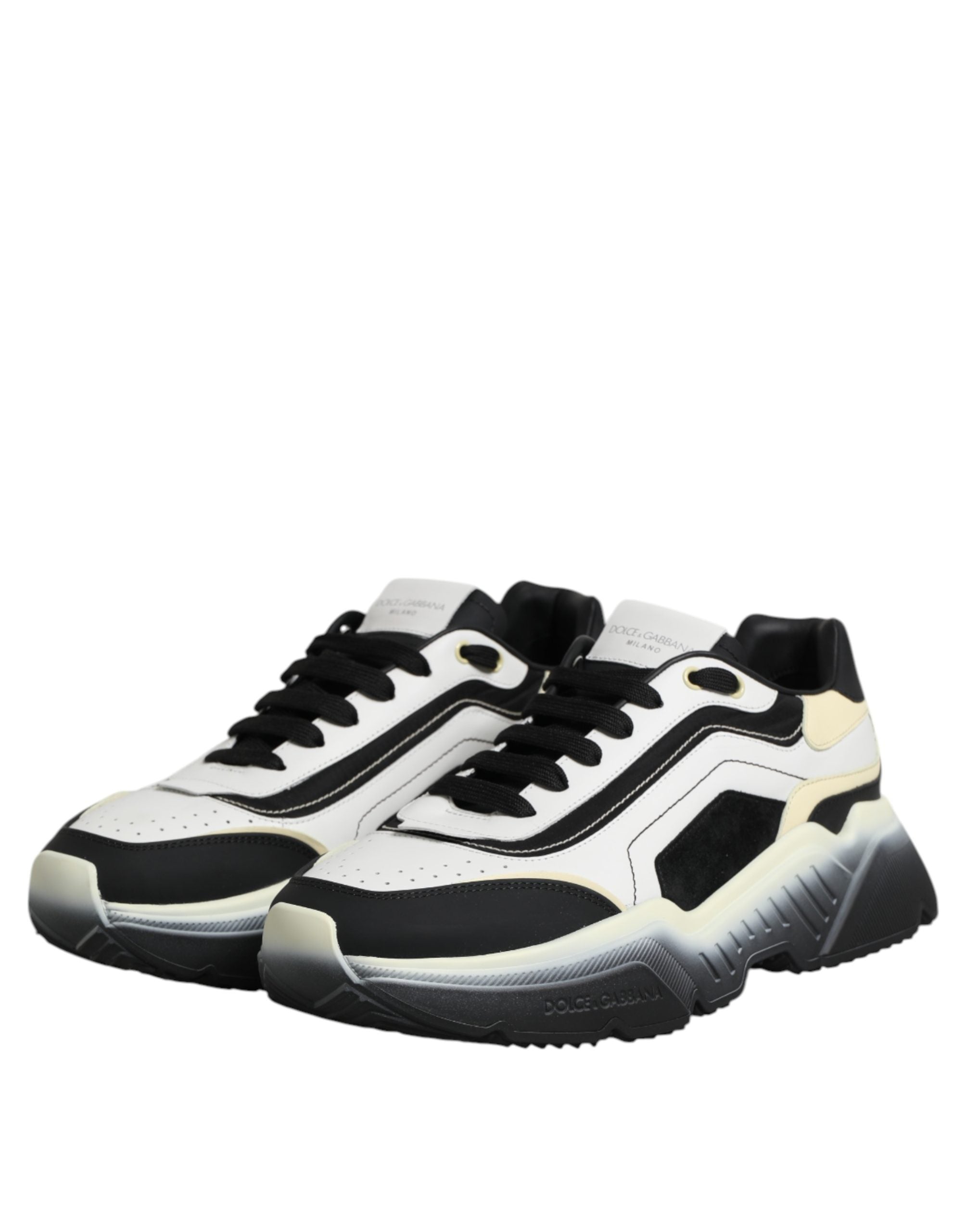Dolce & Gabbana White Black Daymaster Two Tone Sneaker Men's Shoes