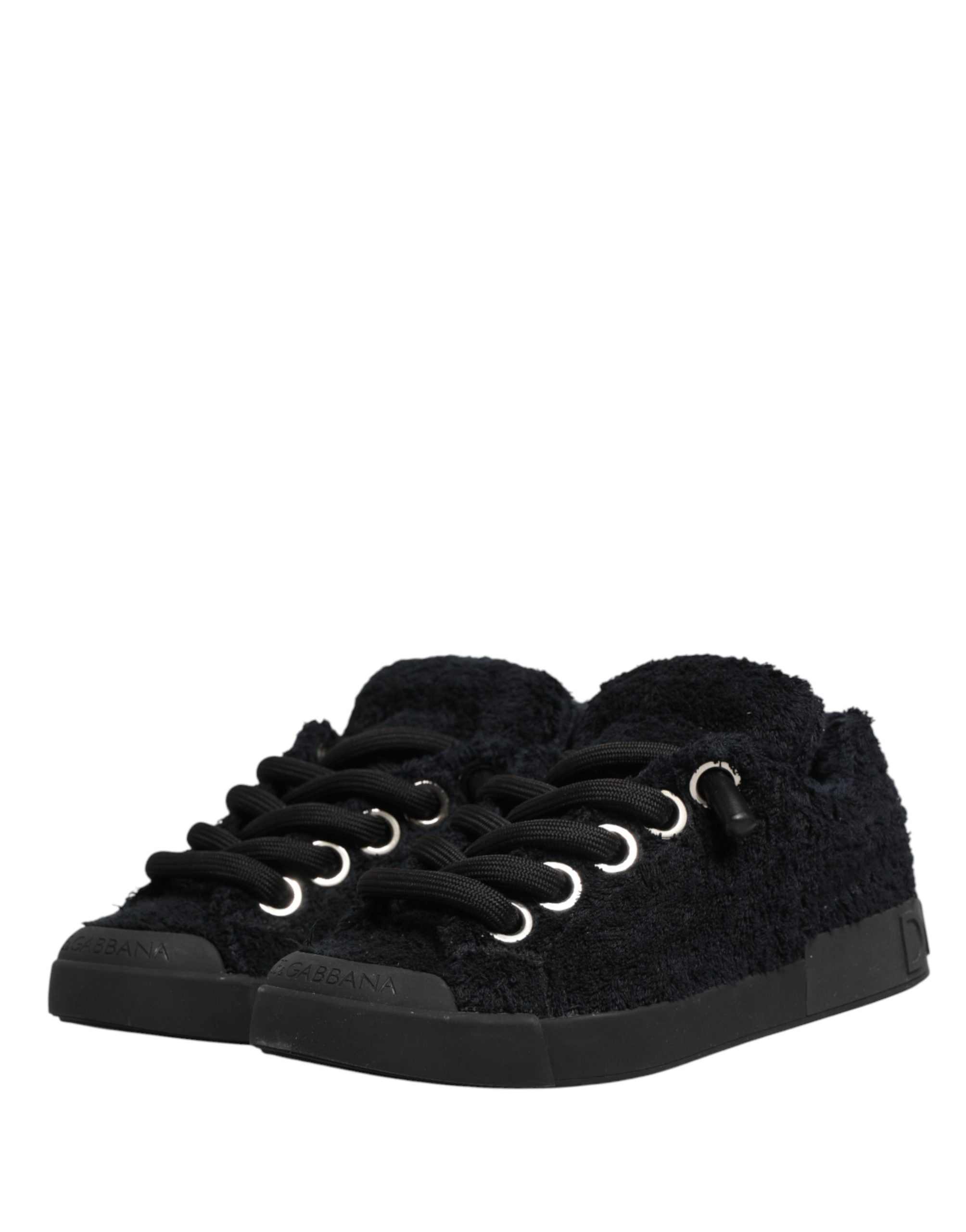 Dolce & Gabbana Black Portofino Lace-Up Sneakers Men's Shoes (Pre-Owned)