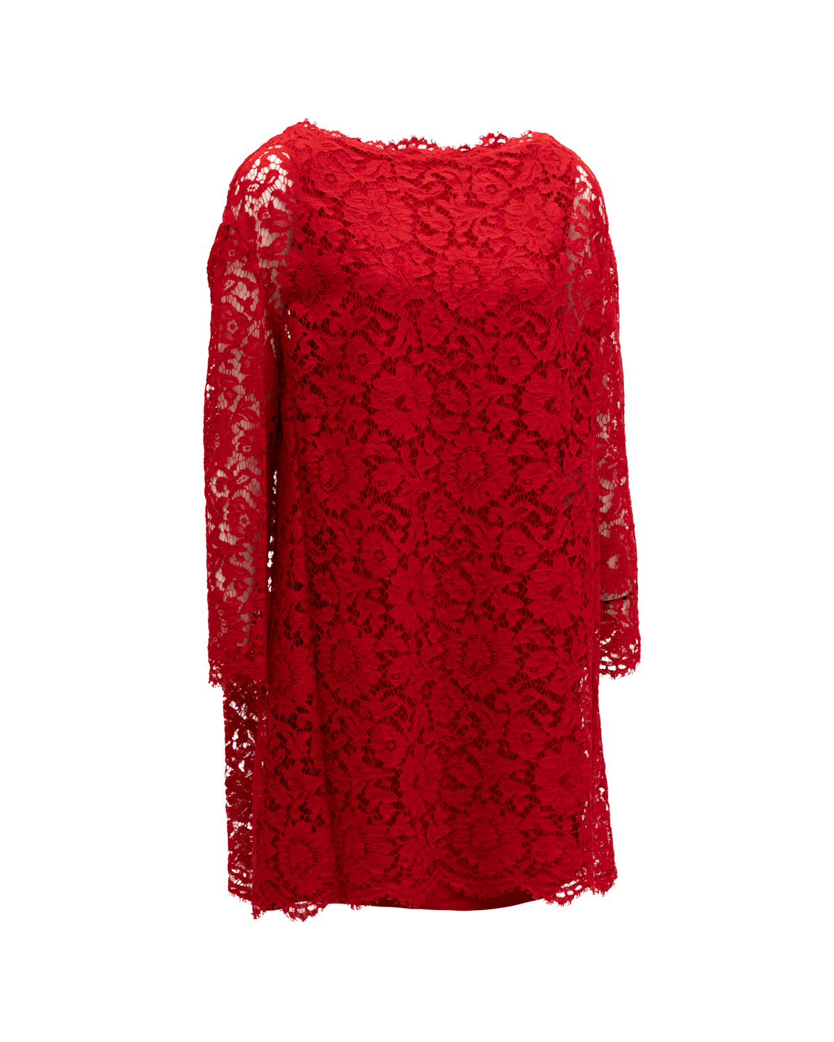 Valentino Garavani Red Lace Short Women's Dress