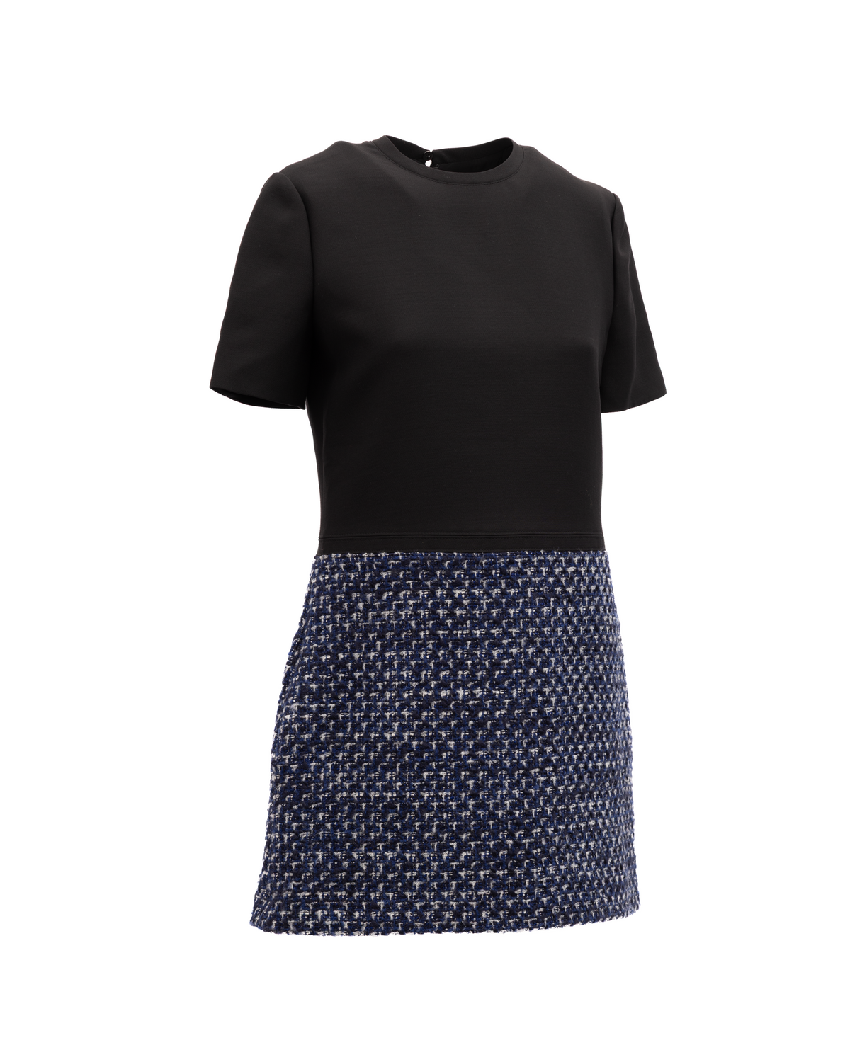 Valentino Garavani Black and Blue Tweed Mini Women's Dress