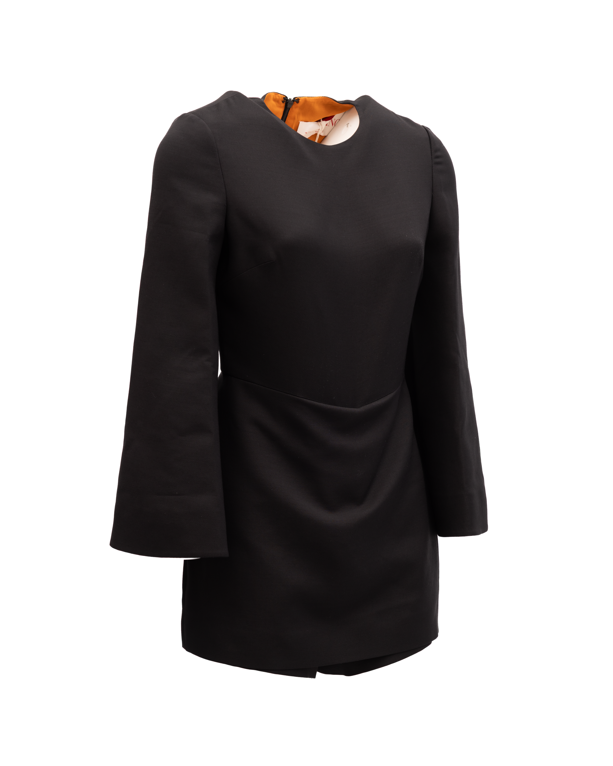 Valentino Garavani Black Mini Dress with Flared Women's Sleeves