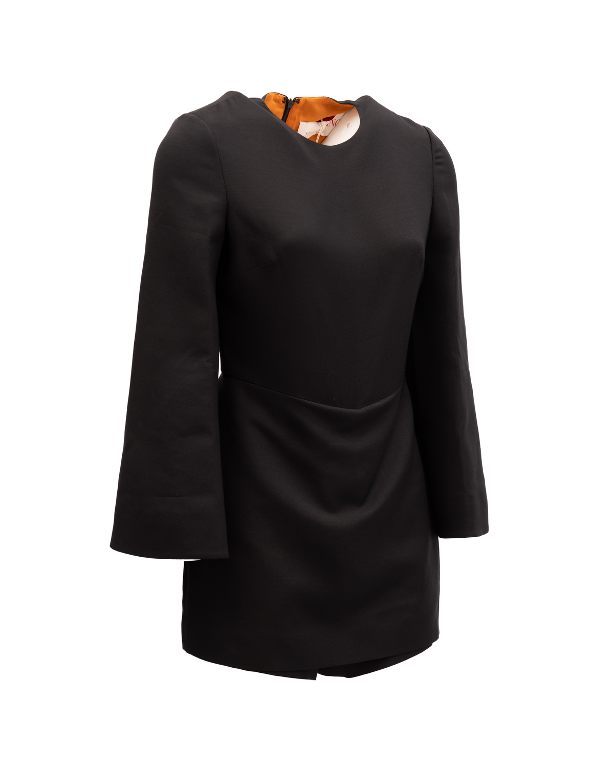 Valentino Garavani Black Mini Dress with Flared Women's Sleeves