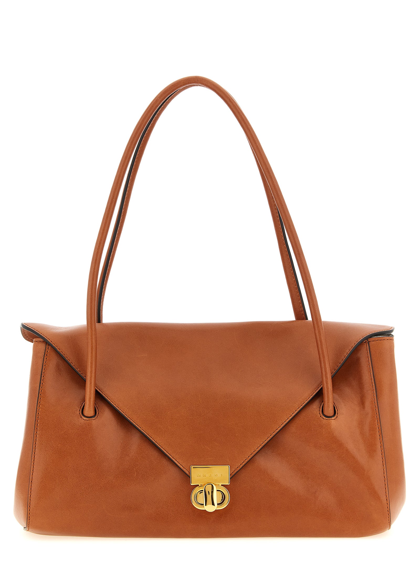 Marni Brown Calfskin Shoulder Women's Bag