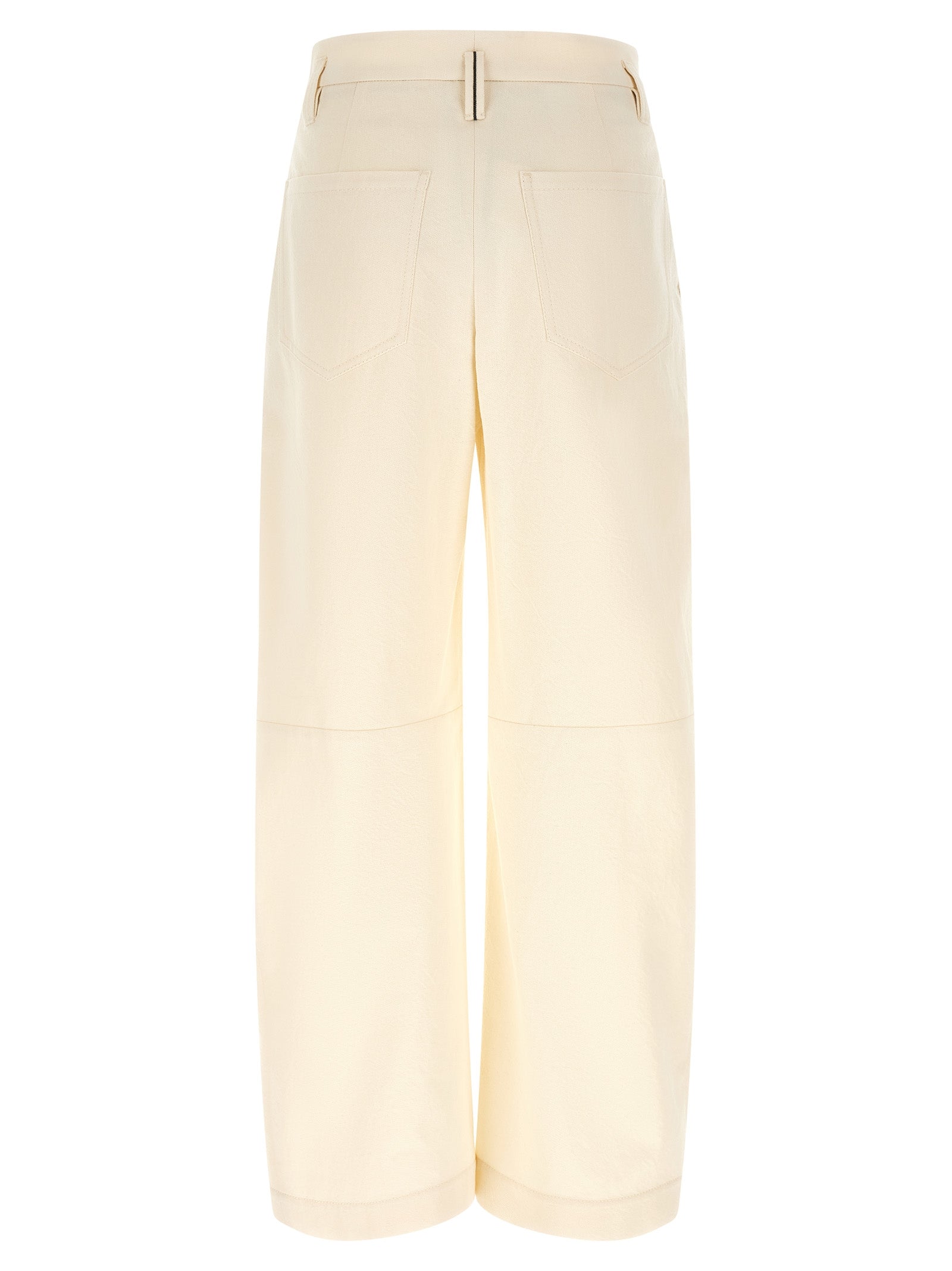 Brunello Cucinelli White Cotton Casual Women's Pants