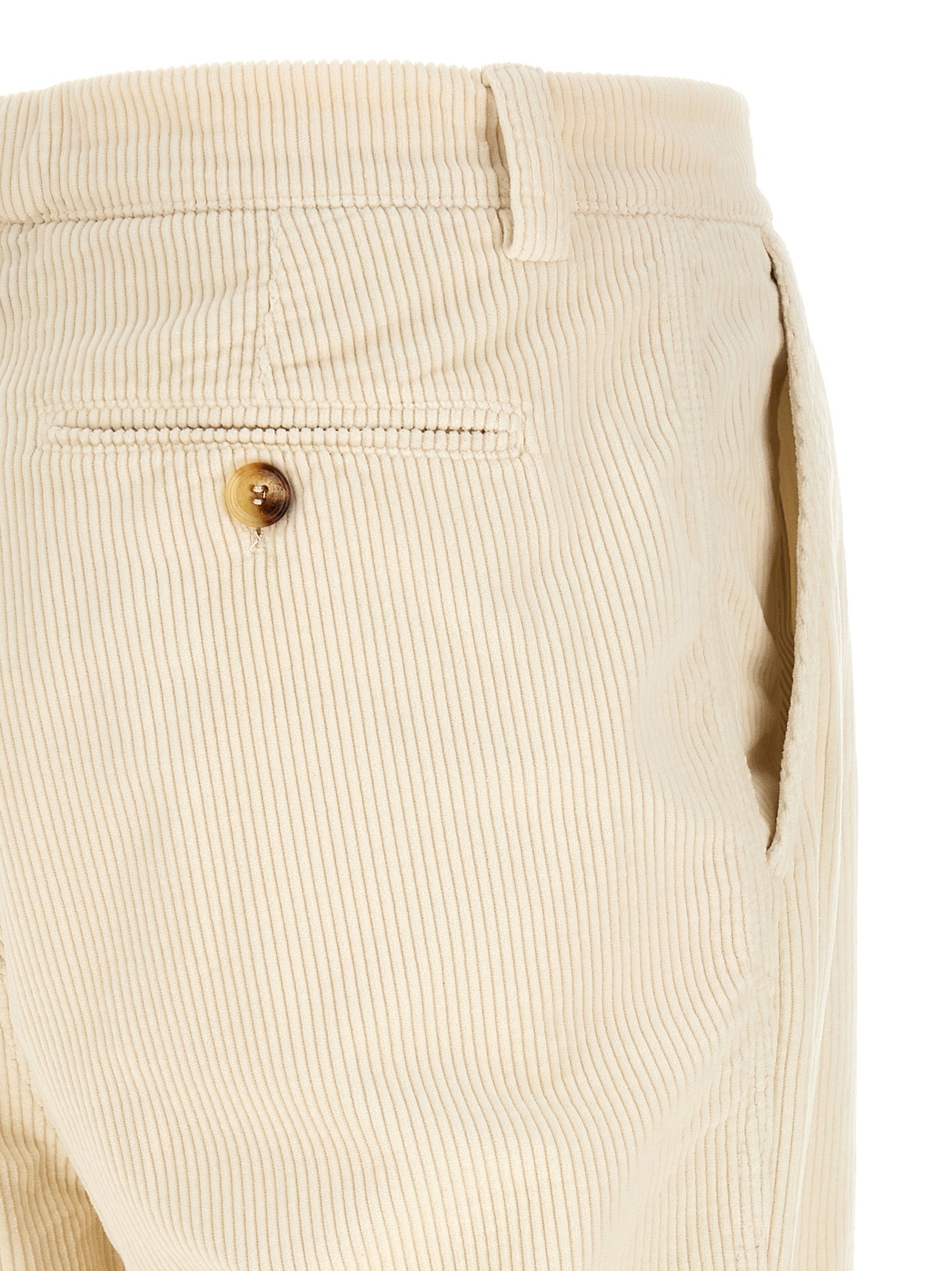 Brunello Cucinelli Beige Cotton Casual Men's Pants