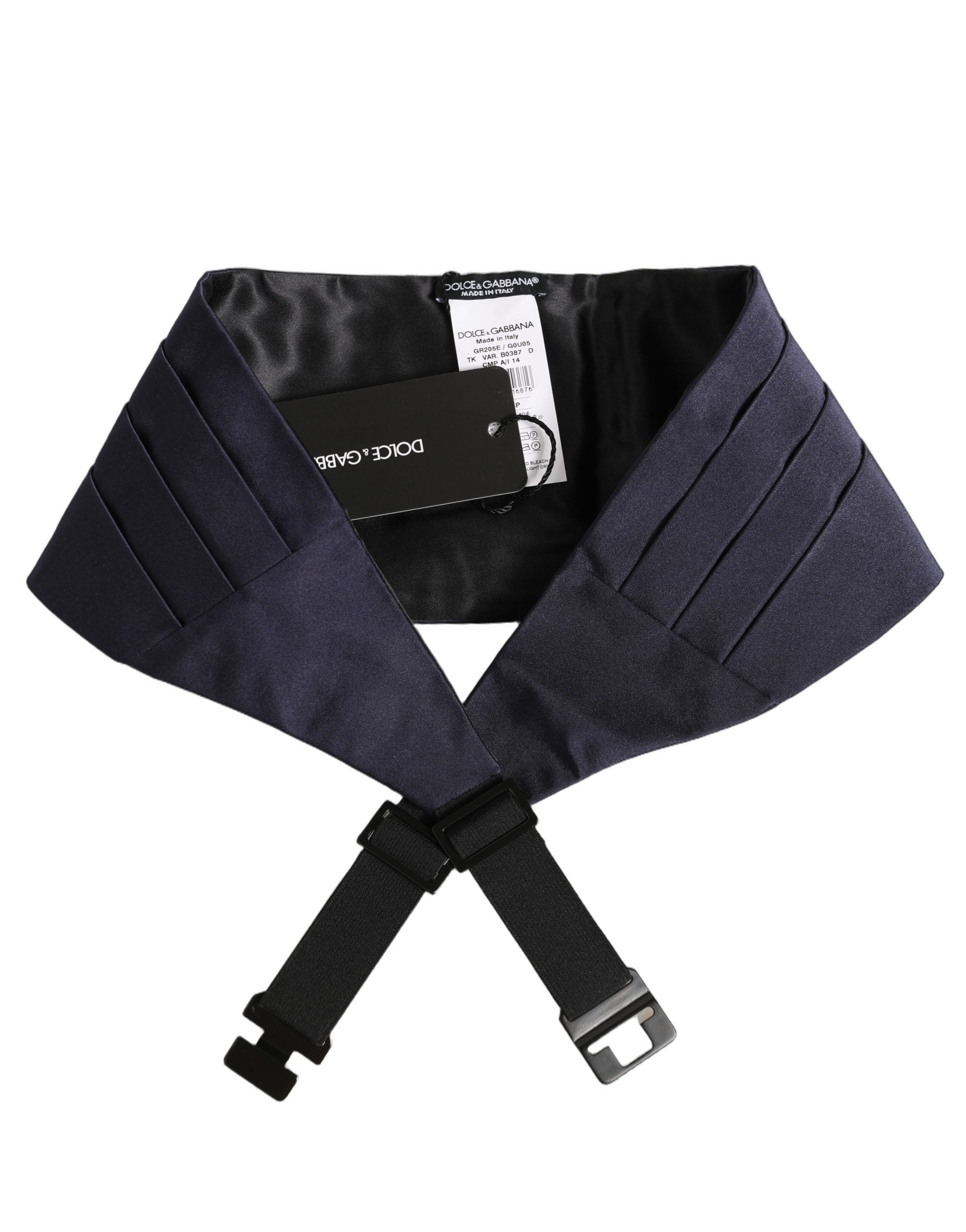 Dolce & Gabbana Dark Blue 100% Silk Belt Waist Men's Cummerbund