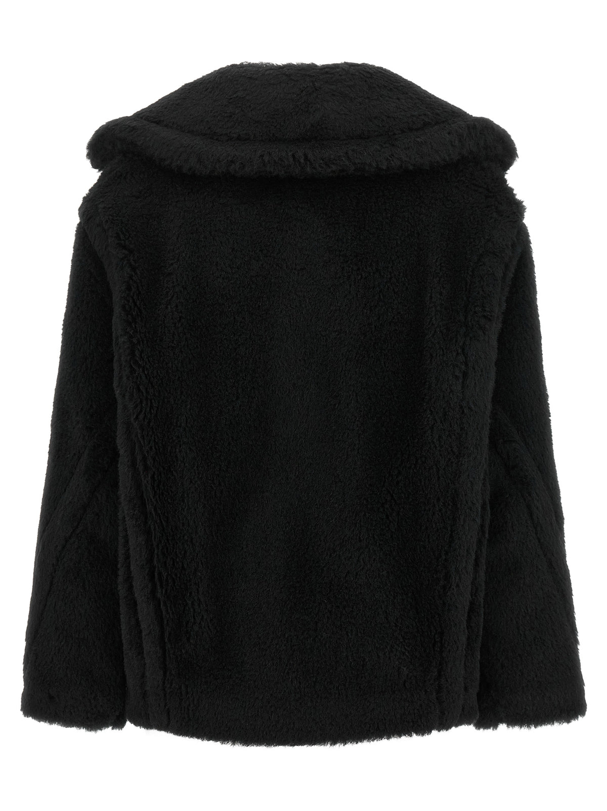 Max Mara Black Alpaca Leather Women's Coat
