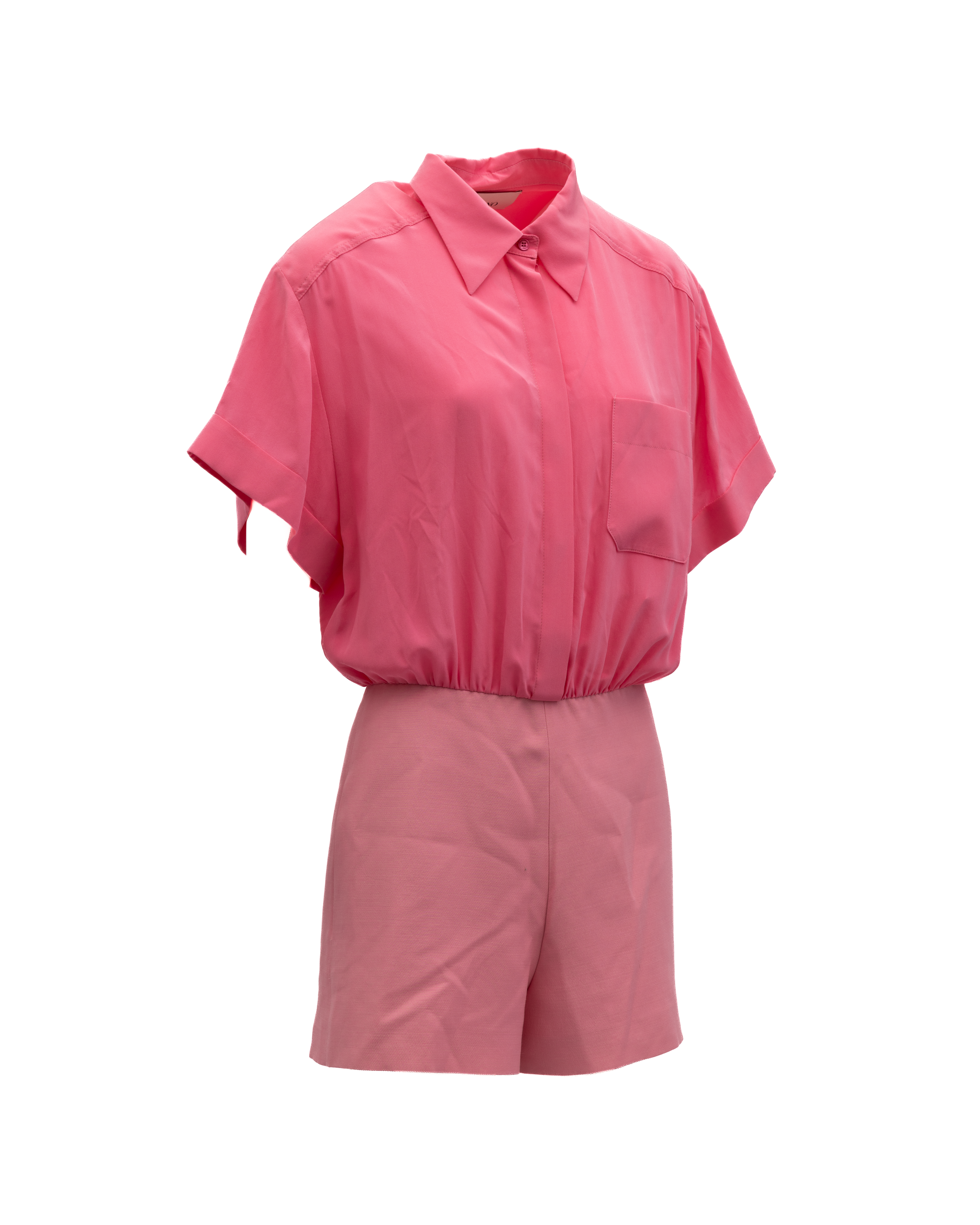 Valentino Garavani Pink Shirt-Style Women's Romper