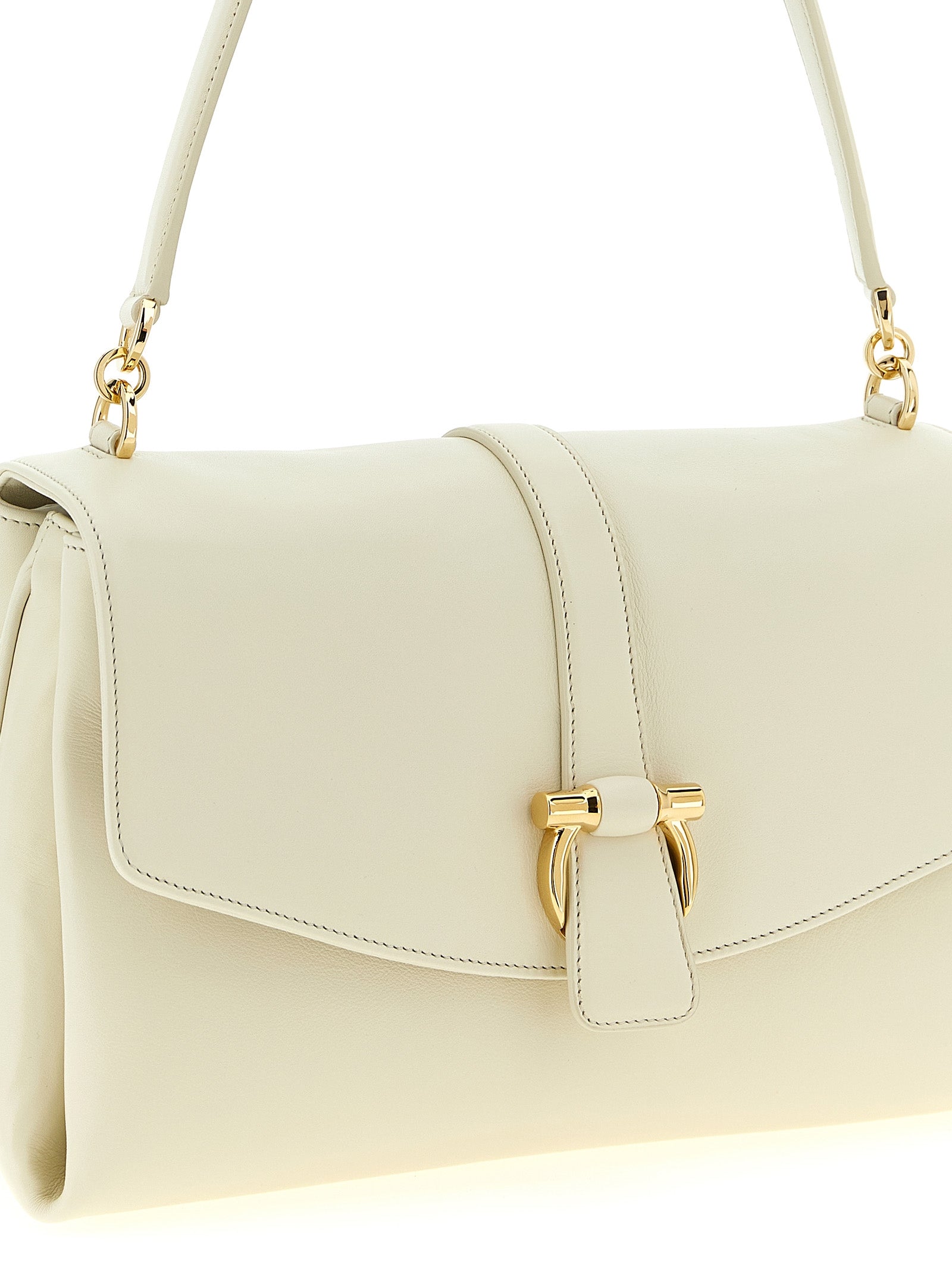 Ferragamo White Calfskin Shoulder Women's Bag