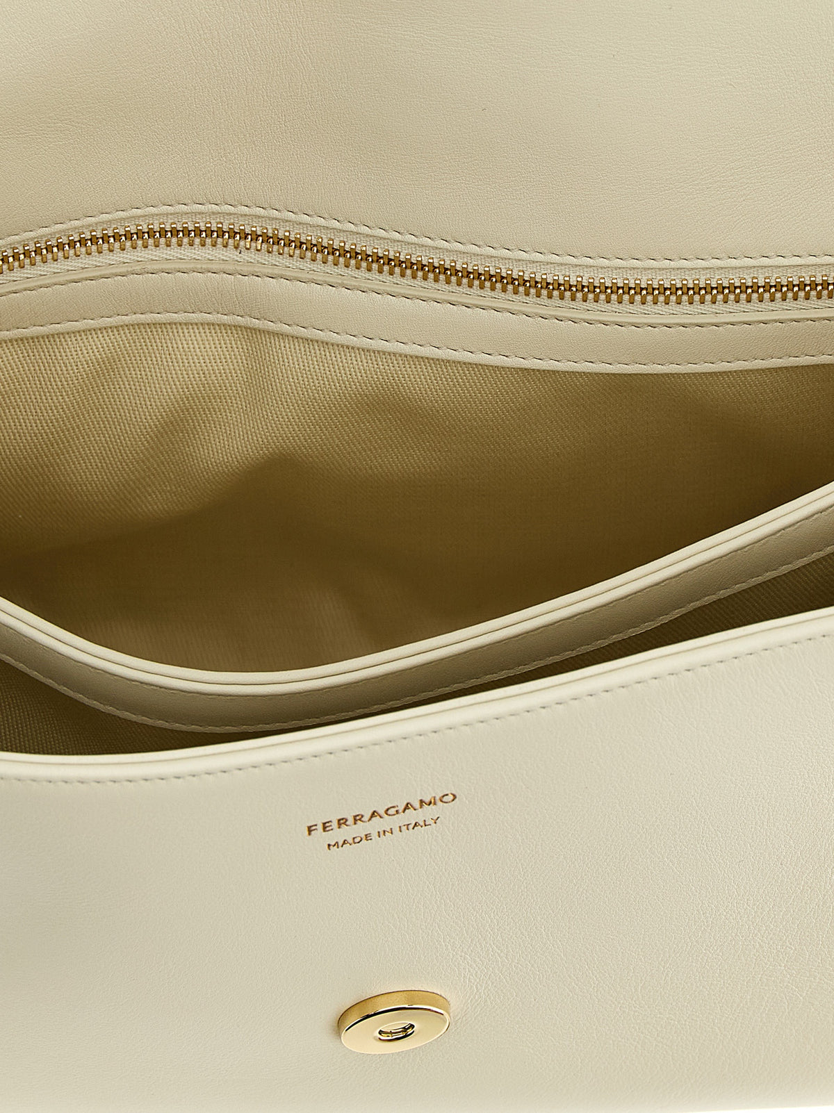 Ferragamo White Calfskin Shoulder Women's Bag