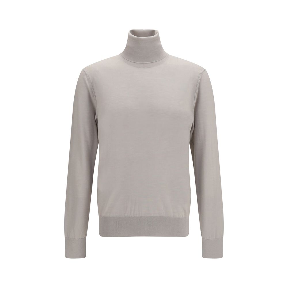 Dolce & Gabbana Beige Cashmere Men's Turtleneck