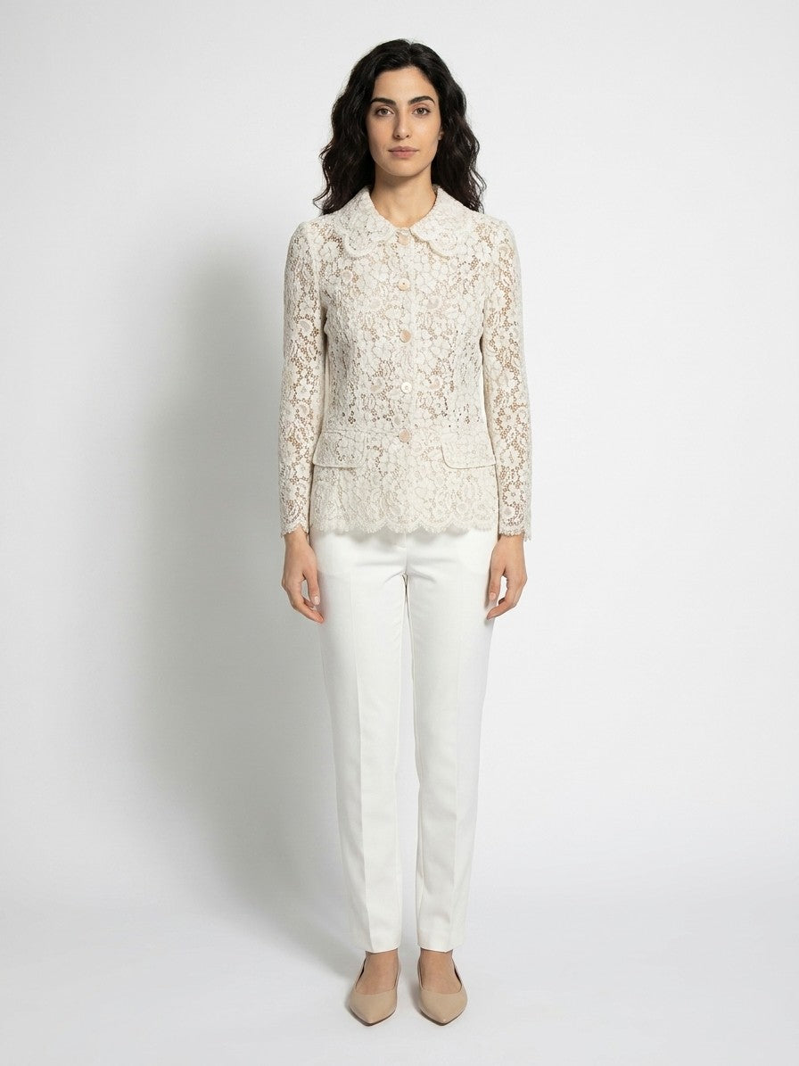 Dolce & Gabbana Gray Cotton Full-Length Women's Jacket