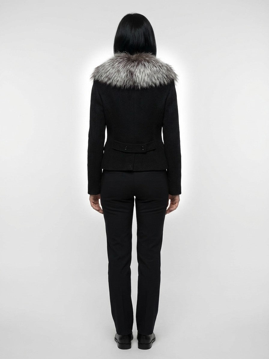 Dolce & Gabbana Gray Virgin Wool Full-Length Women's Jacket