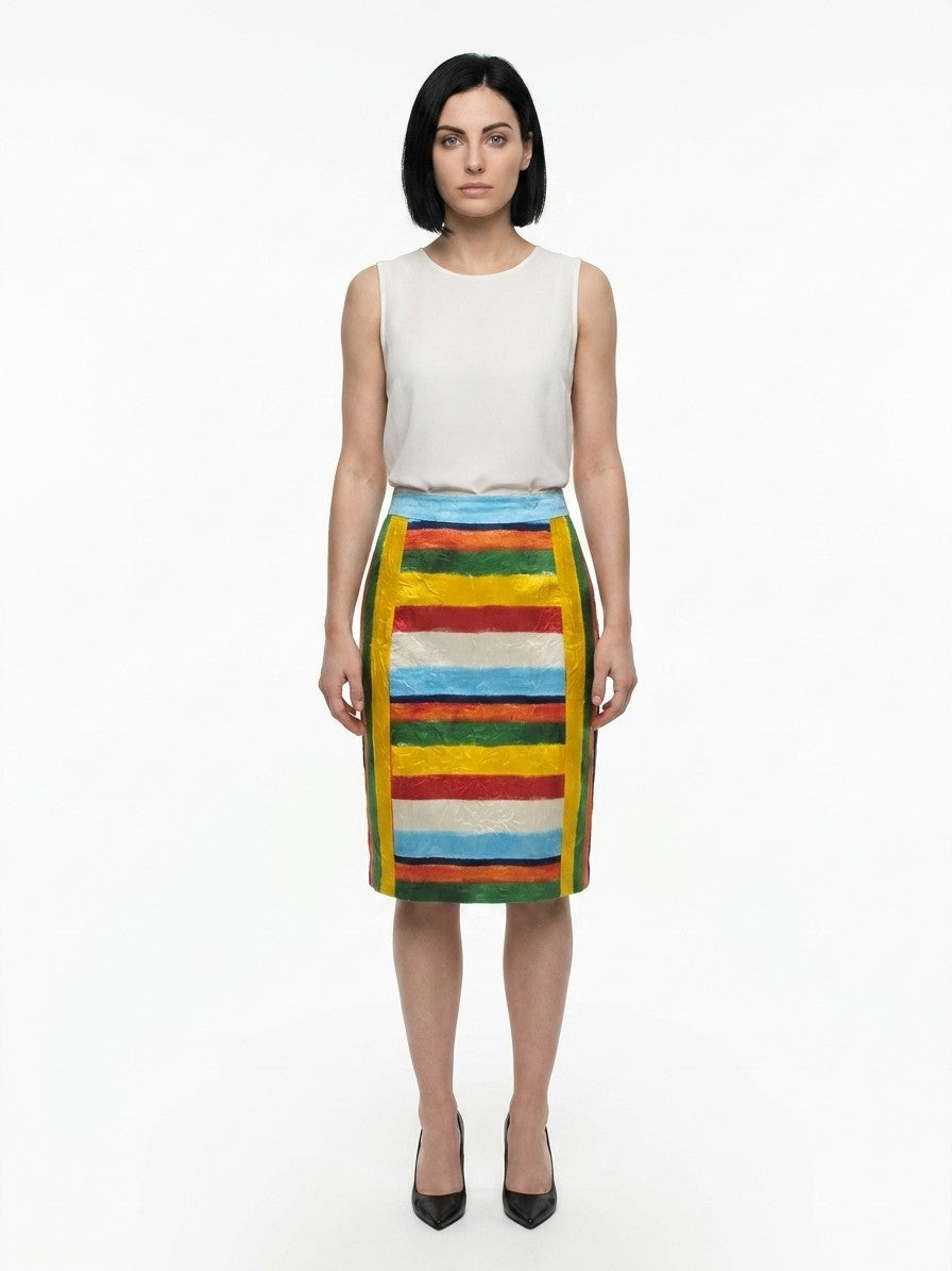 Dolce & Gabbana Multicolor Cotton Midi Women's Skirt