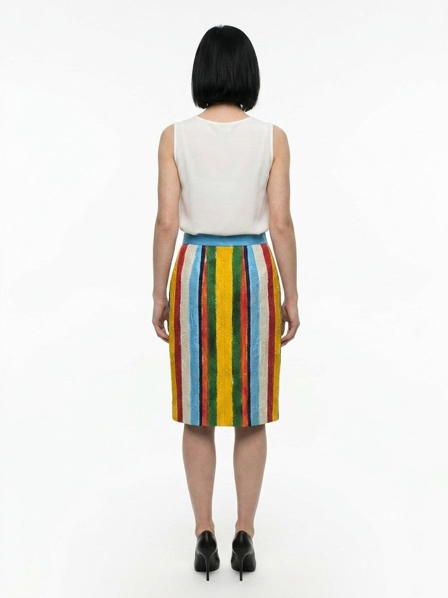 Dolce & Gabbana Multicolor Cotton Midi Women's Skirt