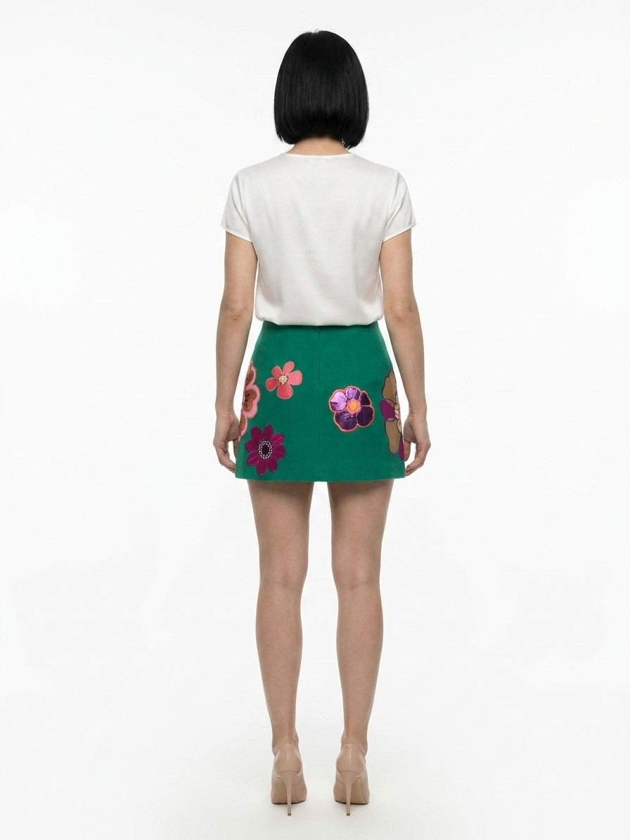 Dolce & Gabbana Green Acetate Mini Women's Skirt