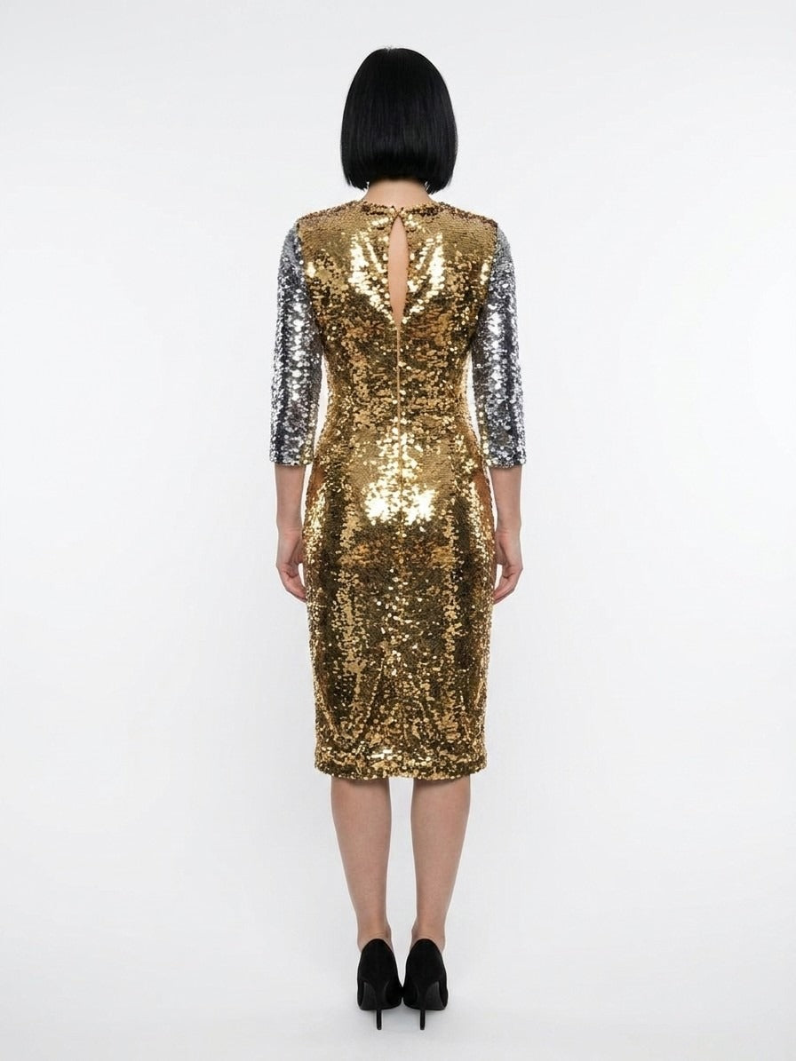 Dolce & Gabbana Silver Polyester Cocktail Women's Dress