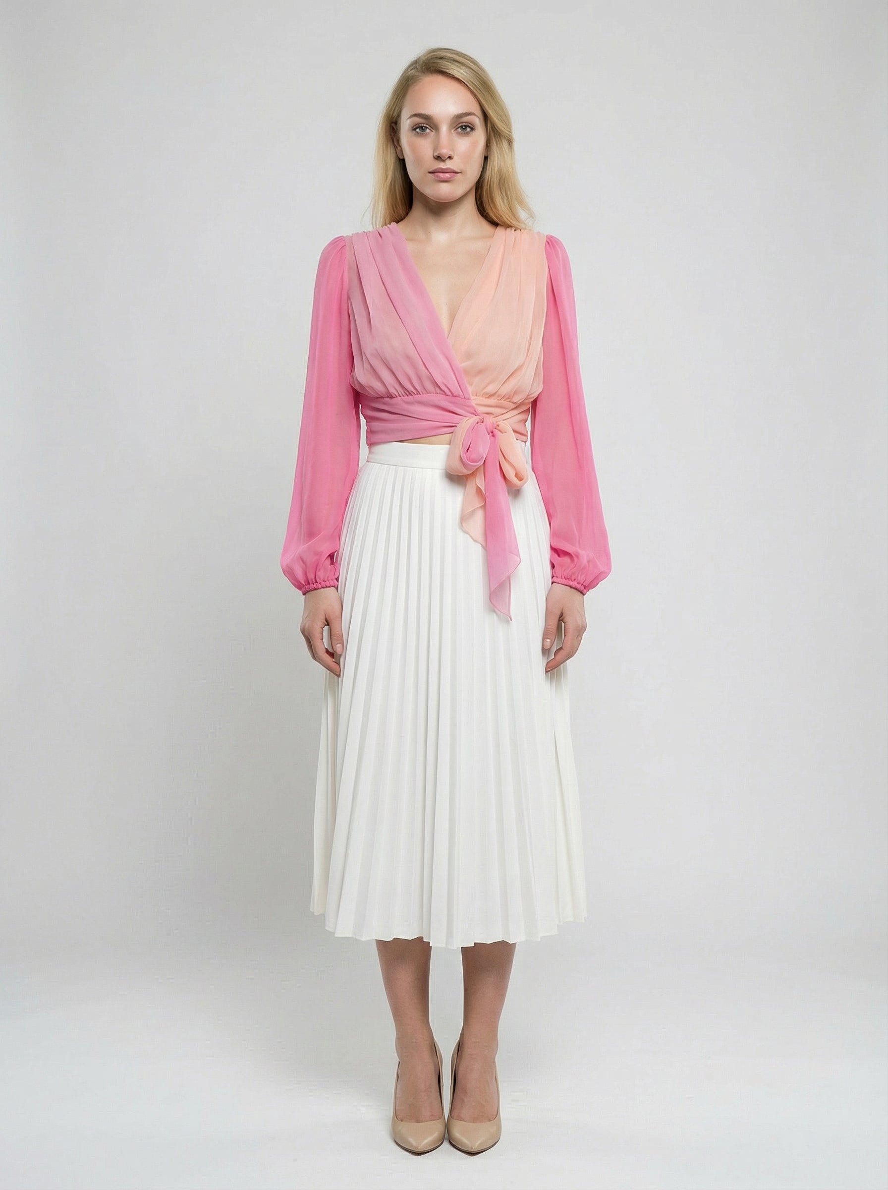 Dolce & Gabbana Pink Silk Midi Women's Skirt