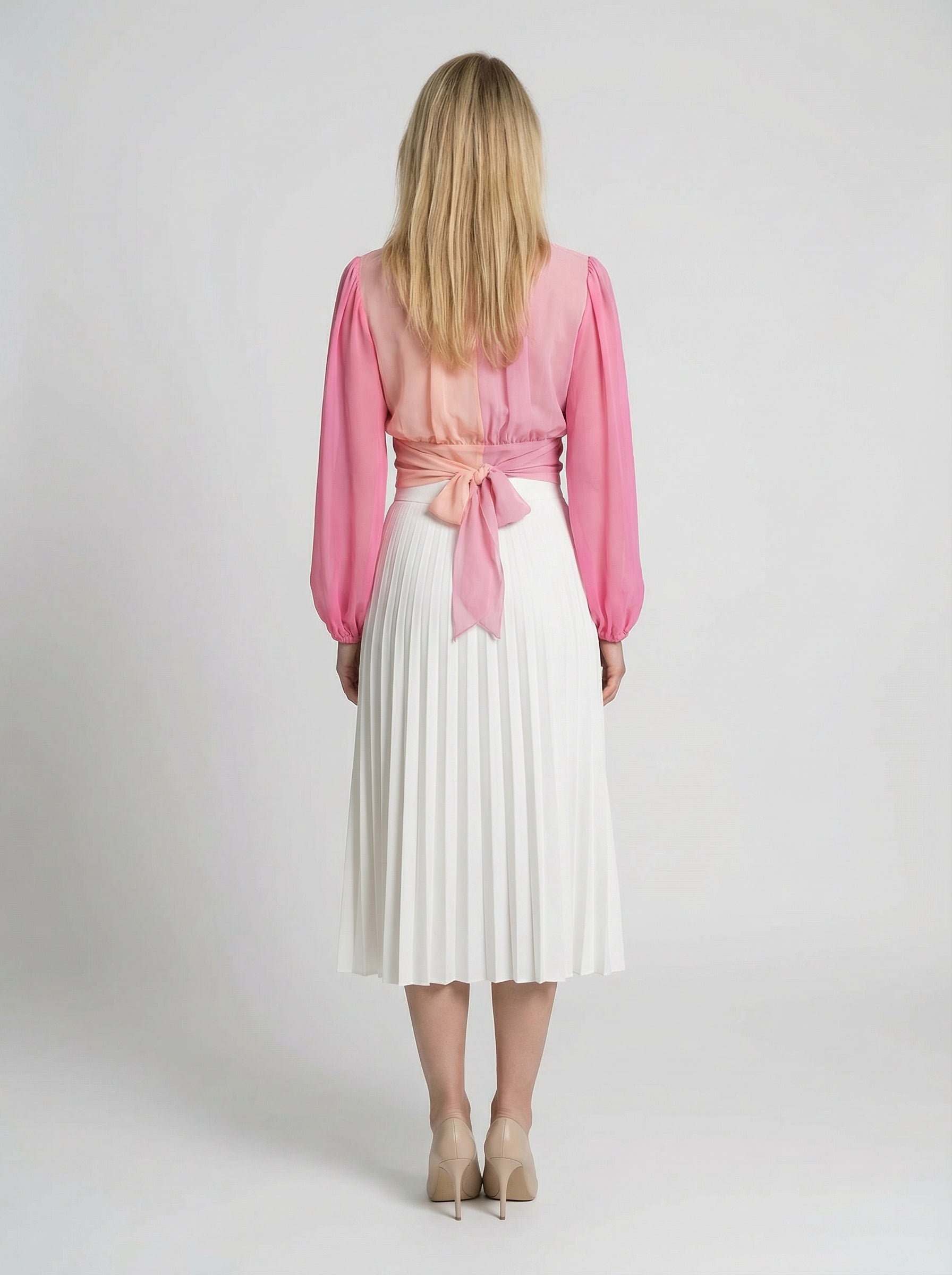 Dolce & Gabbana Pink Silk Midi Women's Skirt