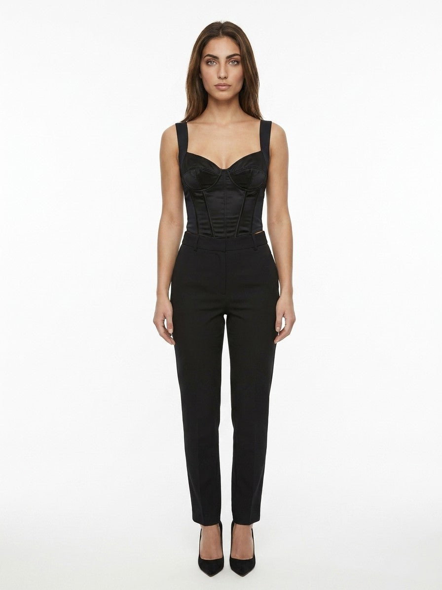Dolce & Gabbana Black Elastane Sleeveles Women's T-Shirt