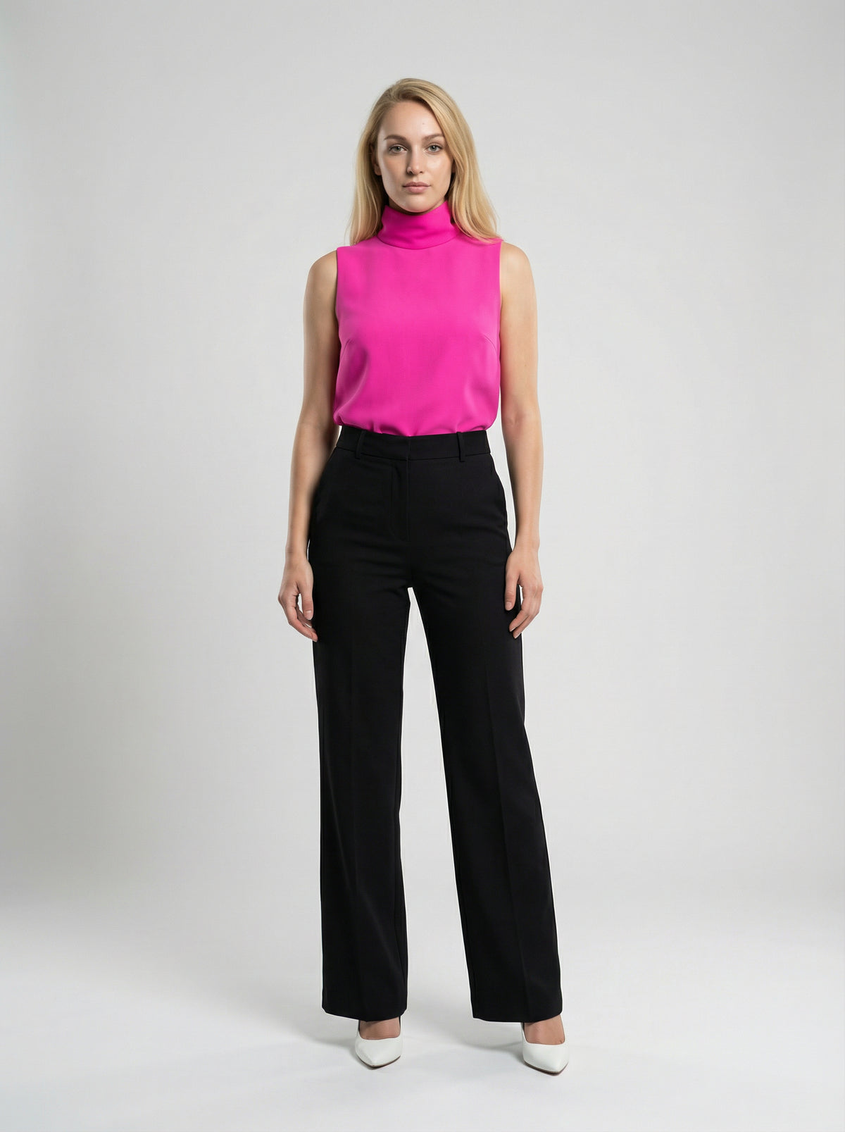 Dolce & Gabbana Pink Virgin Wool Sleeveles Women's T-Shirt