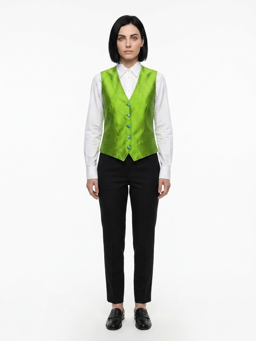 Dolce & Gabbana Green Elastane Women's Waistcoat