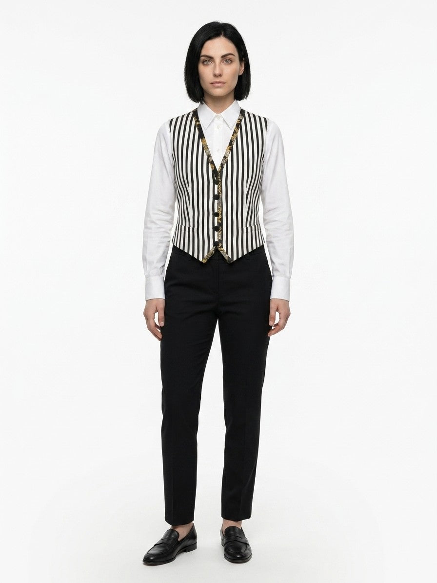 Dolce & Gabbana Bicolor Cotton Women's Waistcoat