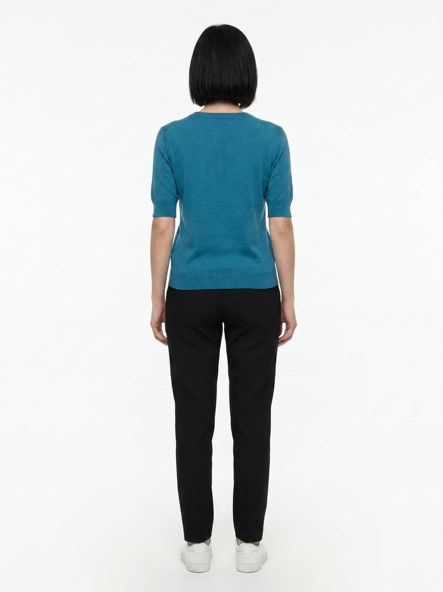 Dolce & Gabbana Light Blue Silk Women's Sweatshirt