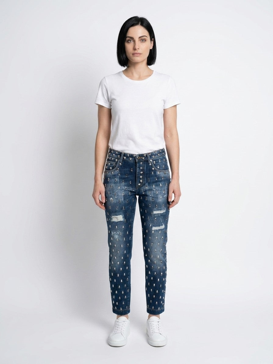Dolce & Gabbana Multicolor Cotton Boyfriend Women's Jeans