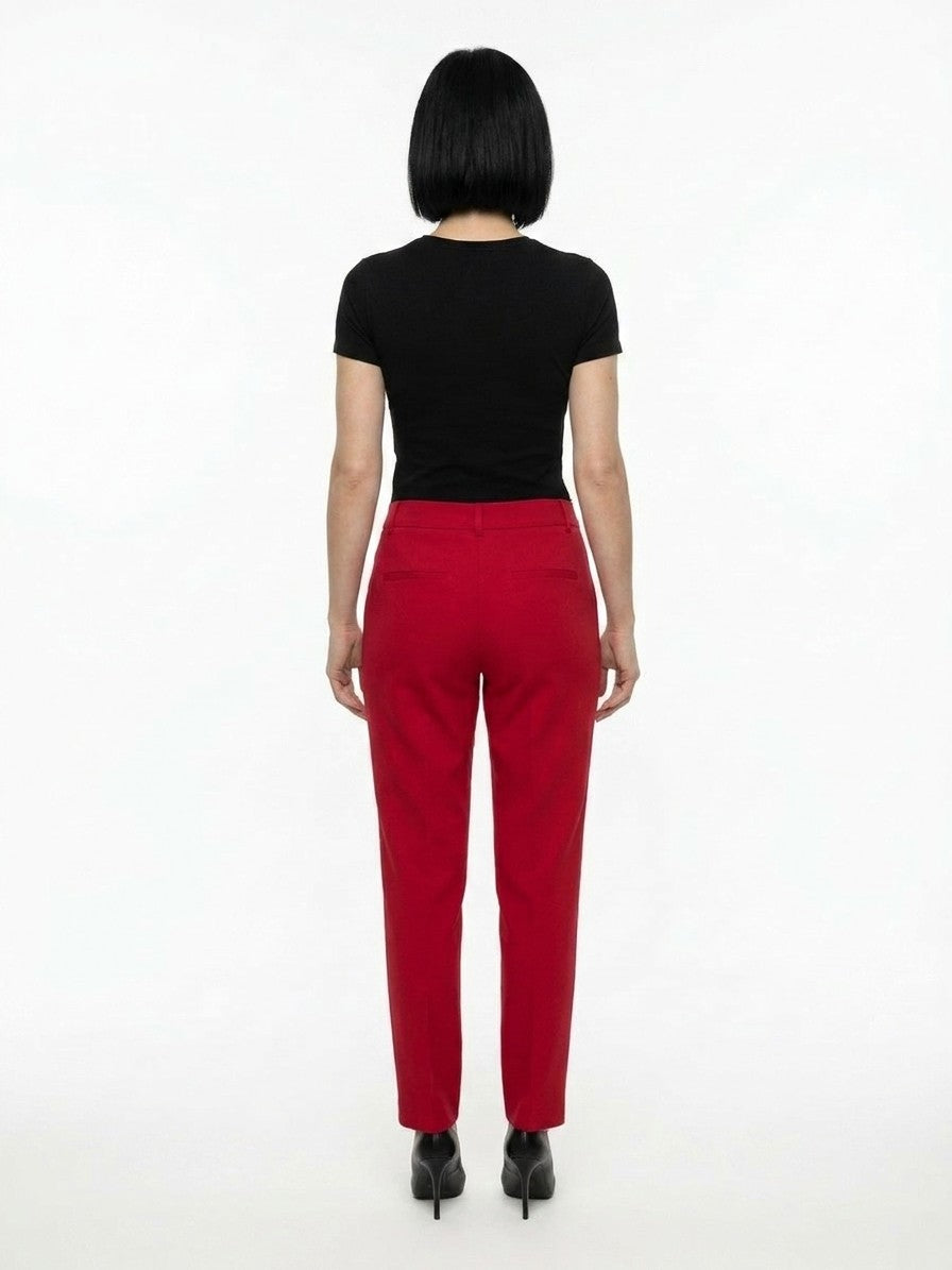 Dolce & Gabbana Red Elastane Casual Women's Pants