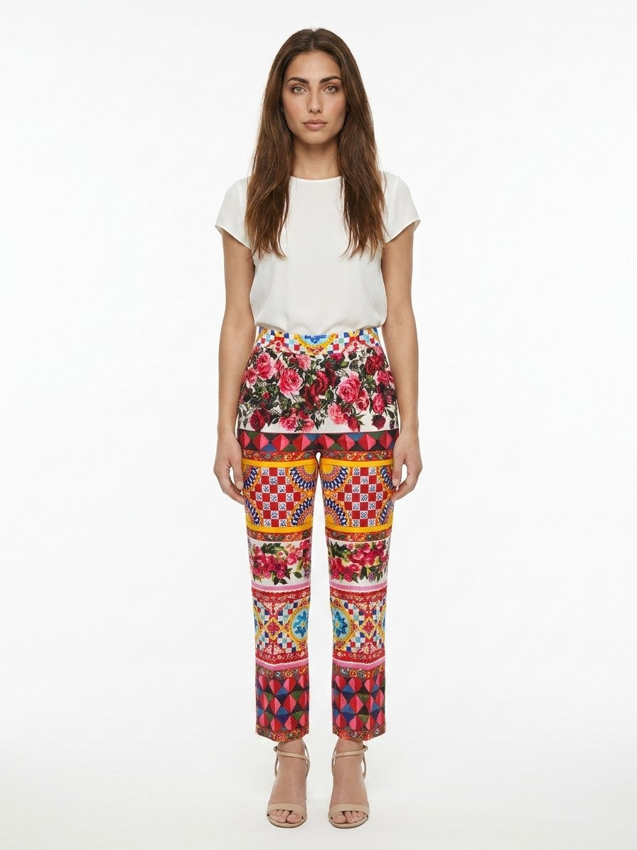 Dolce & Gabbana Multicolor Cotton Casual Women's Pants
