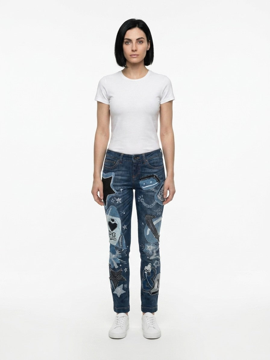 Dolce & Gabbana Blue Cotton Jeans Women's Denim