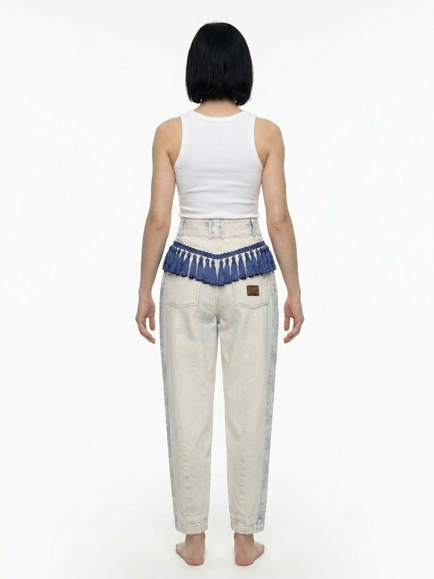 Dolce & Gabbana Navy Blue Cotton Casual Women's Pants