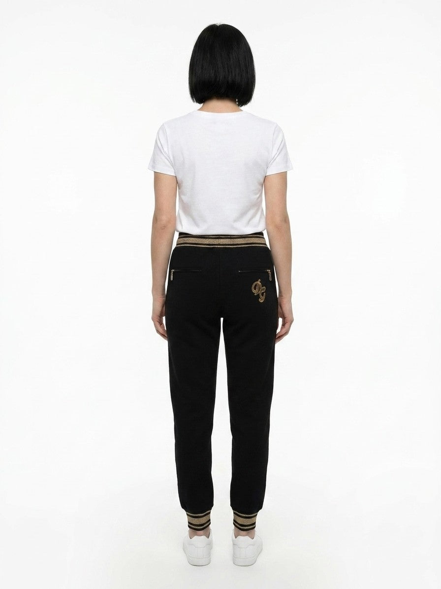 Dolce & Gabbana Black Cotton Casual Women's Pants
