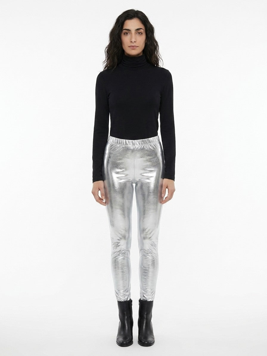 Dolce & Gabbana Silver Elastane Skinny Women's Pants