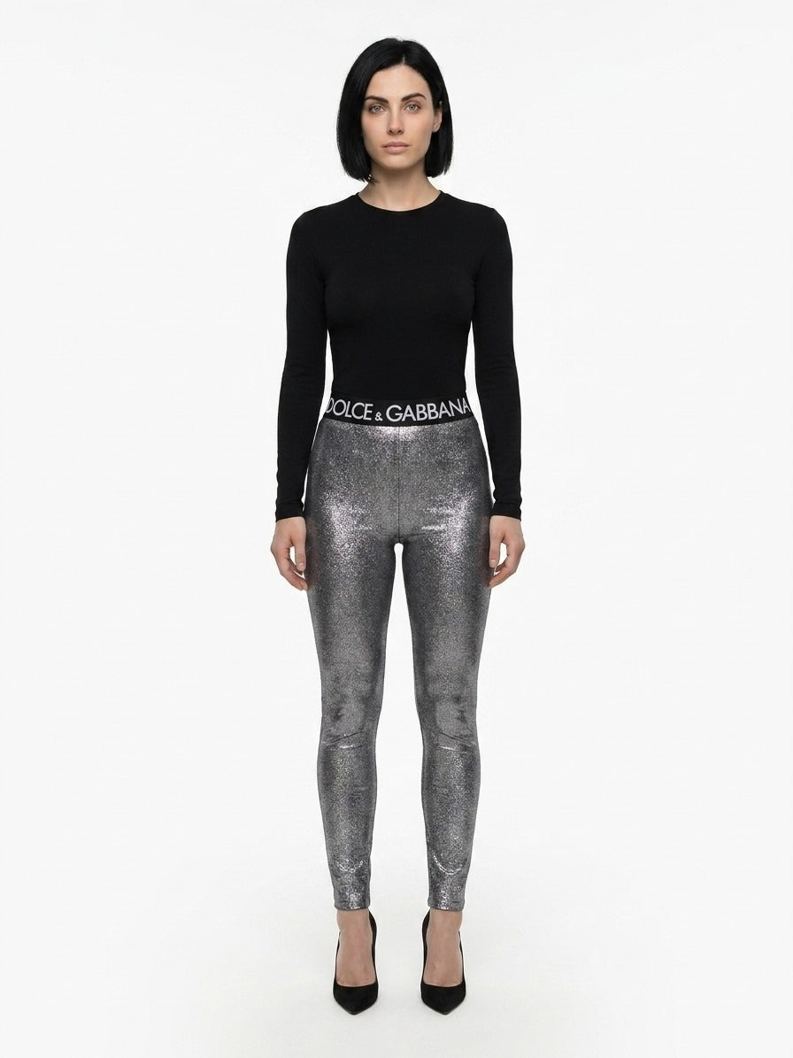 Dolce & Gabbana Gray Polyester Women's Leggings