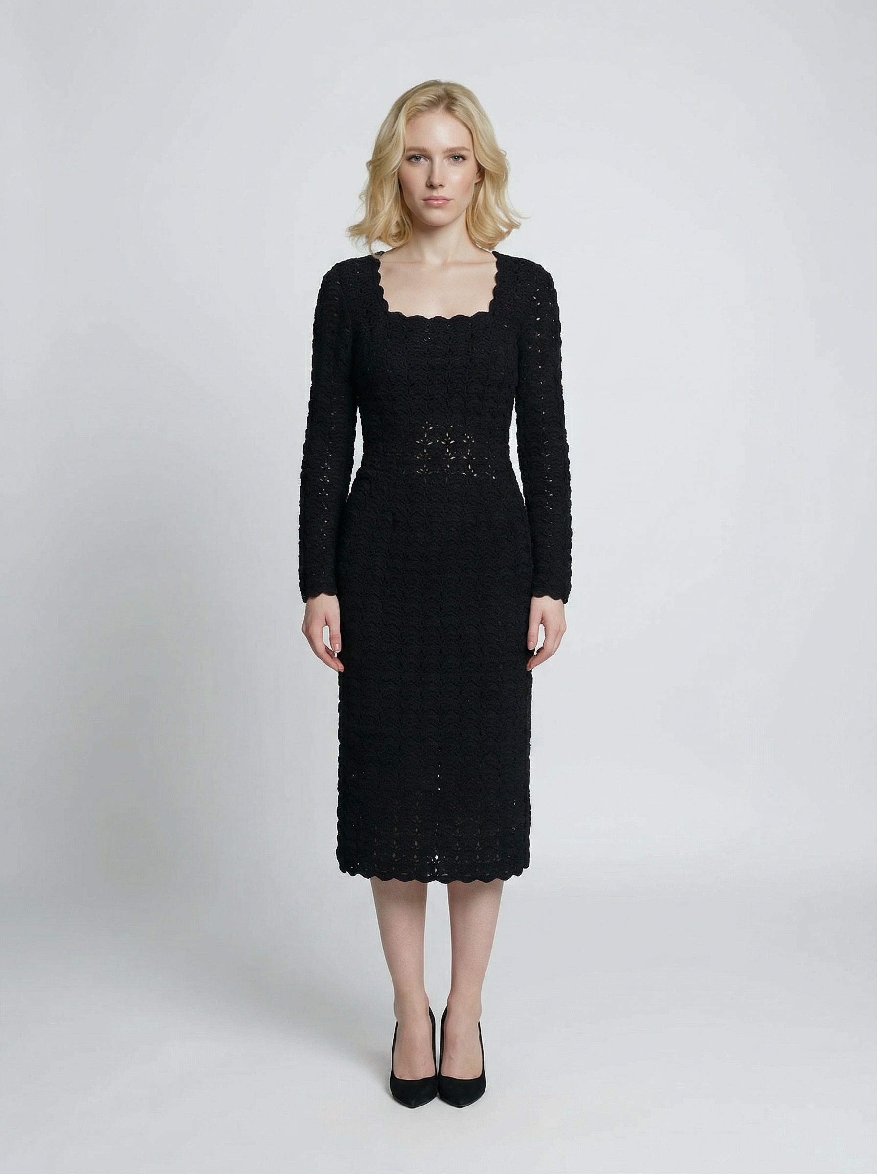 Dolce & Gabbana Black Cashmere Casual Women's Dress