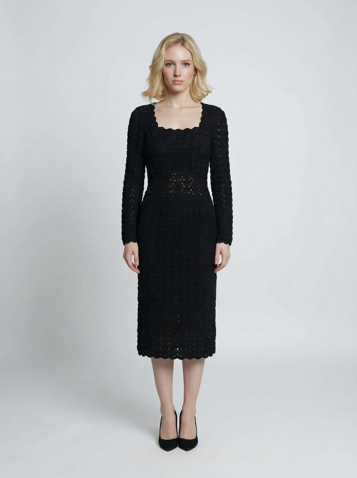 Dolce & Gabbana Black Cashmere Cocktail Women's Dress