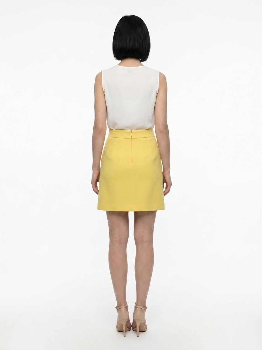 Dolce & Gabbana Yellow Wool Mini Women's Skirt