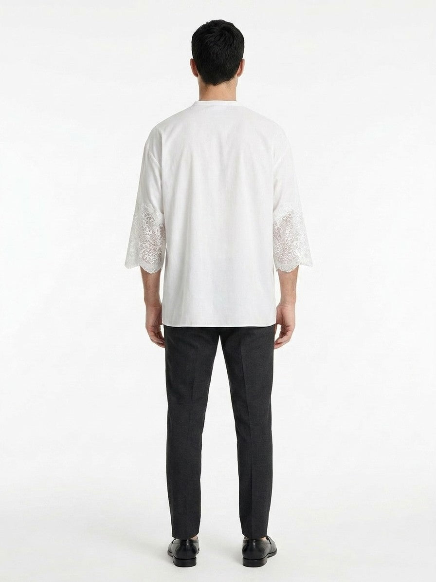 Dolce & Gabbana White Cotton Dress Men's Shirt